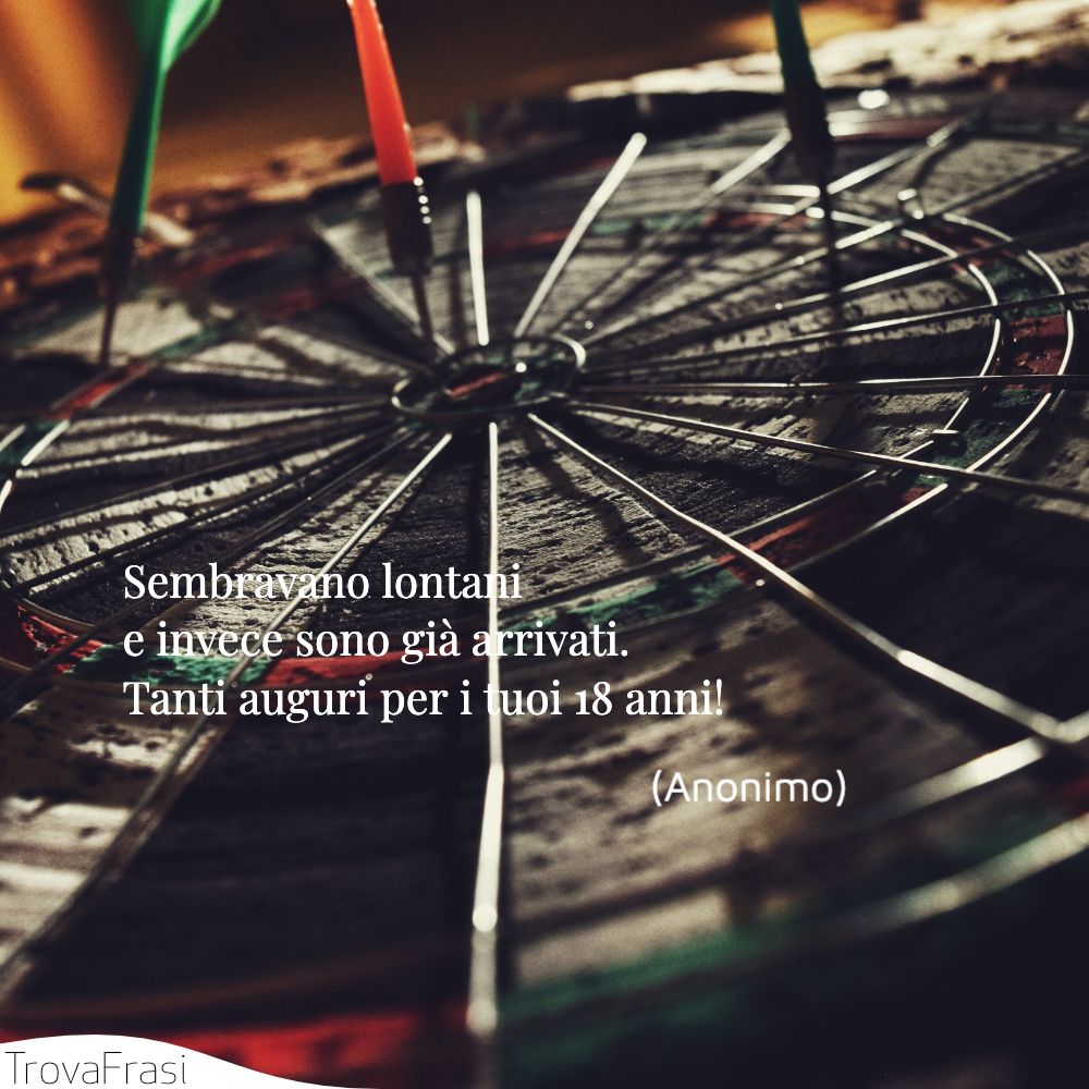 Sembravano lontani e invece sono già arrivati. Tanti auguri per i tuoi 18 anni!