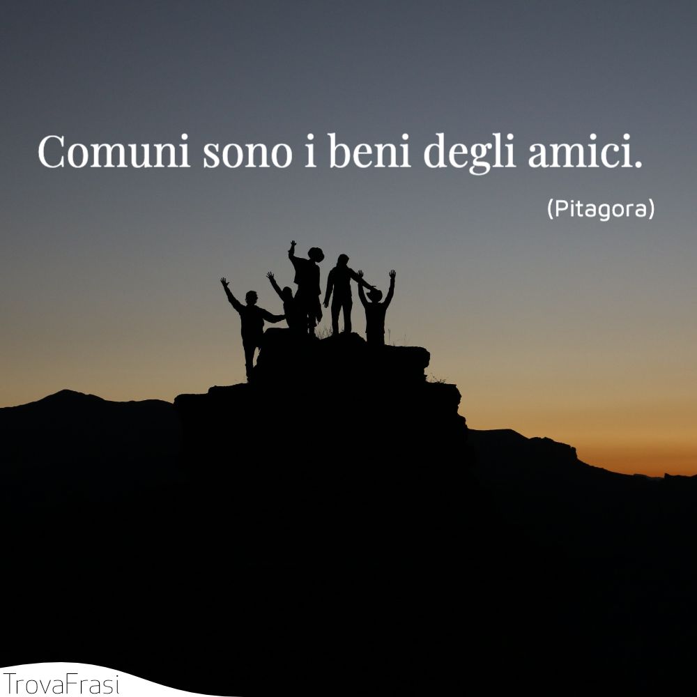Comuni sono i beni degli amici.