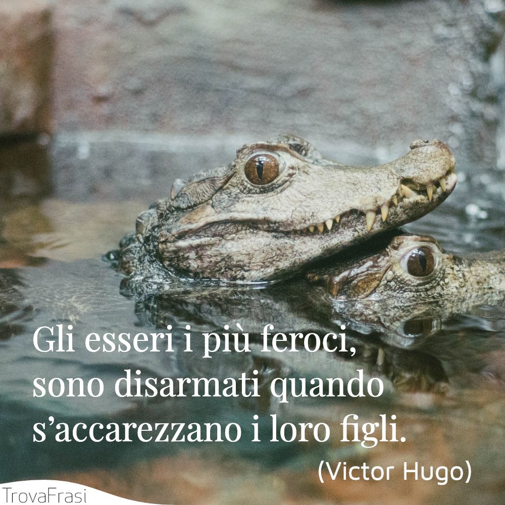 Gli esseri i più feroci, sono disarmati quando s’accarezzano i loro figli.
