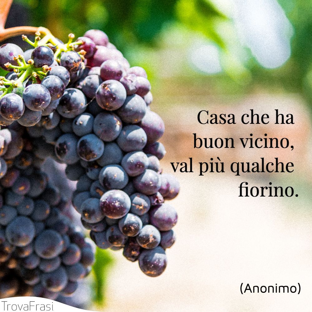 Casa che ha buon vicino, val più qualche fiorino.