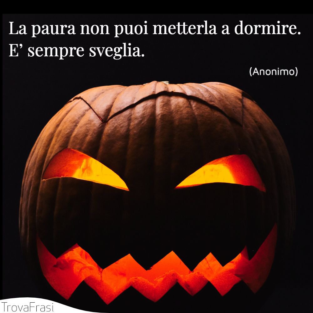 La paura non puoi metterla a dormire. E’ sempre sveglia.