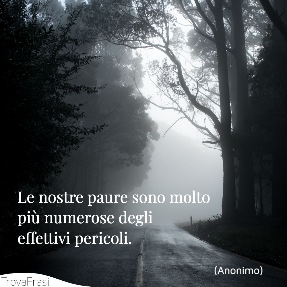 Le nostre paure sono molto più numerose degli effettivi pericoli.