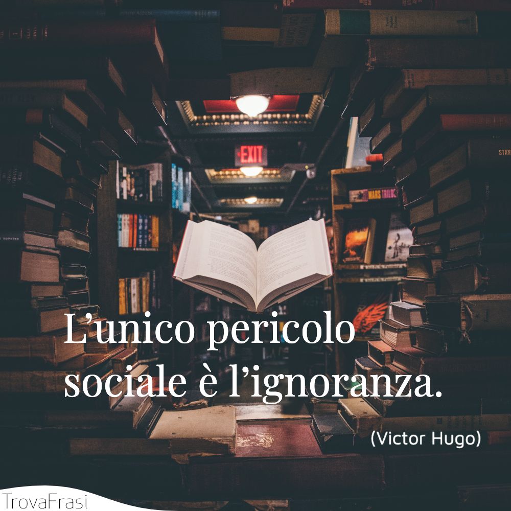 L’unico pericolo sociale è l’ignoranza.