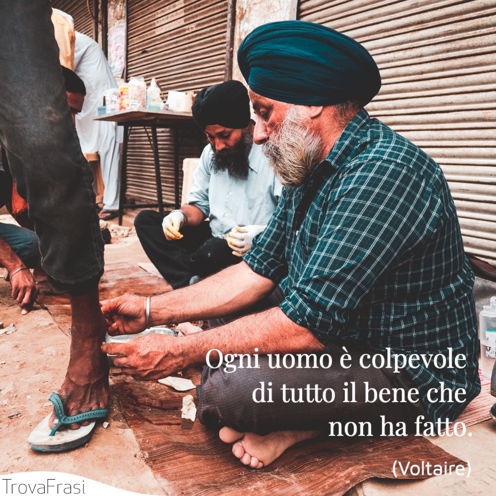 Ogni uomo è colpevole di tutto il bene che non ha fatto.