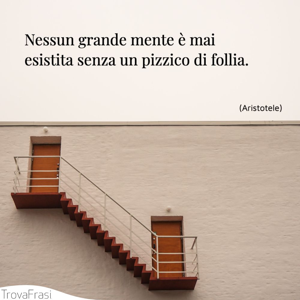 Nessun grande mente è mai esistita senza un pizzico di follia.