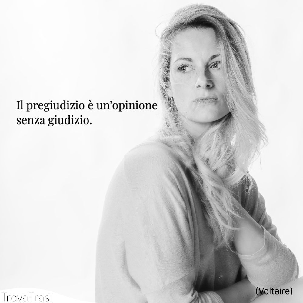 Il pregiudizio è un’opinione senza giudizio.