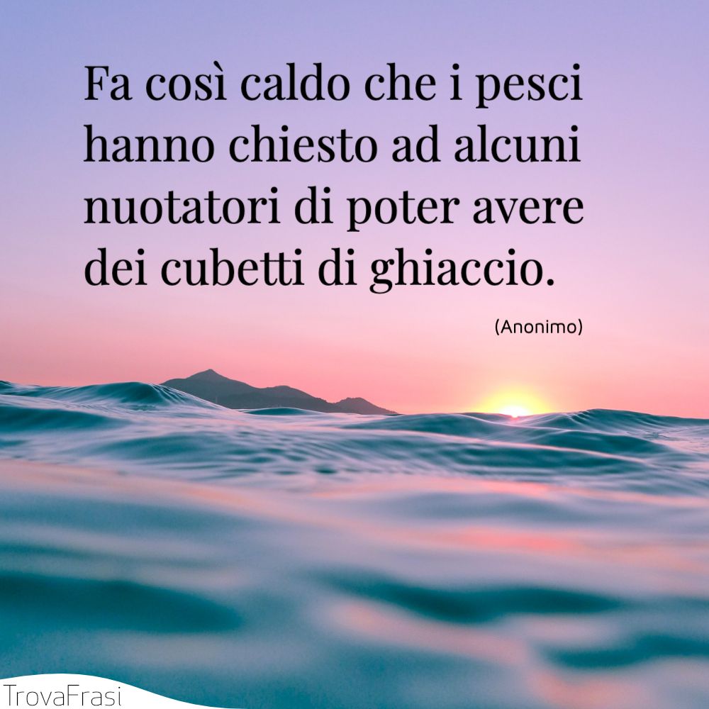 Fa così caldo che i pesci hanno chiesto ad alcuni nuotatori di poter avere dei cubetti di ghiaccio.