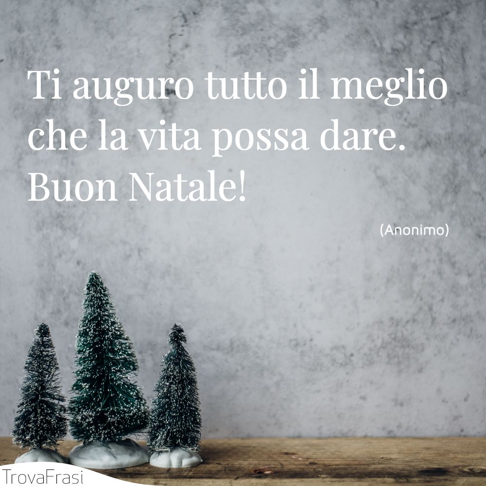 Ti auguro tutto il meglio che la vita possa dare. Buon Natale!