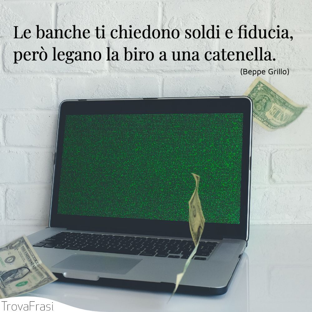 Le banche ti chiedono soldi e fiducia, però legano la biro a una catenella.