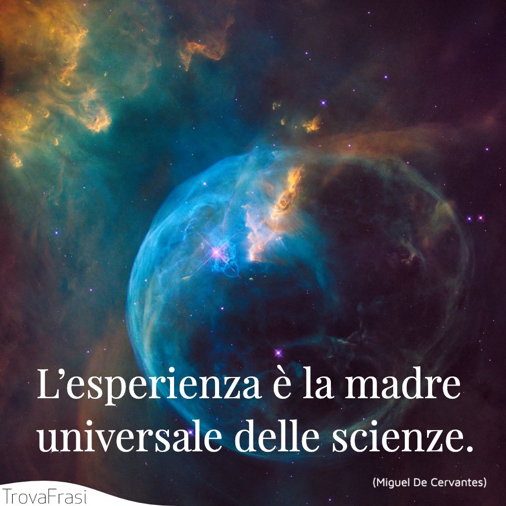 L’esperienza è la madre universale delle scienze.