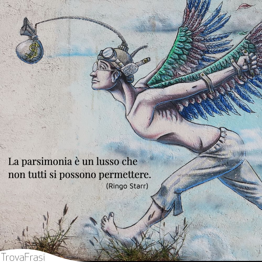 La parsimonia è un lusso che non tutti si possono permettere.