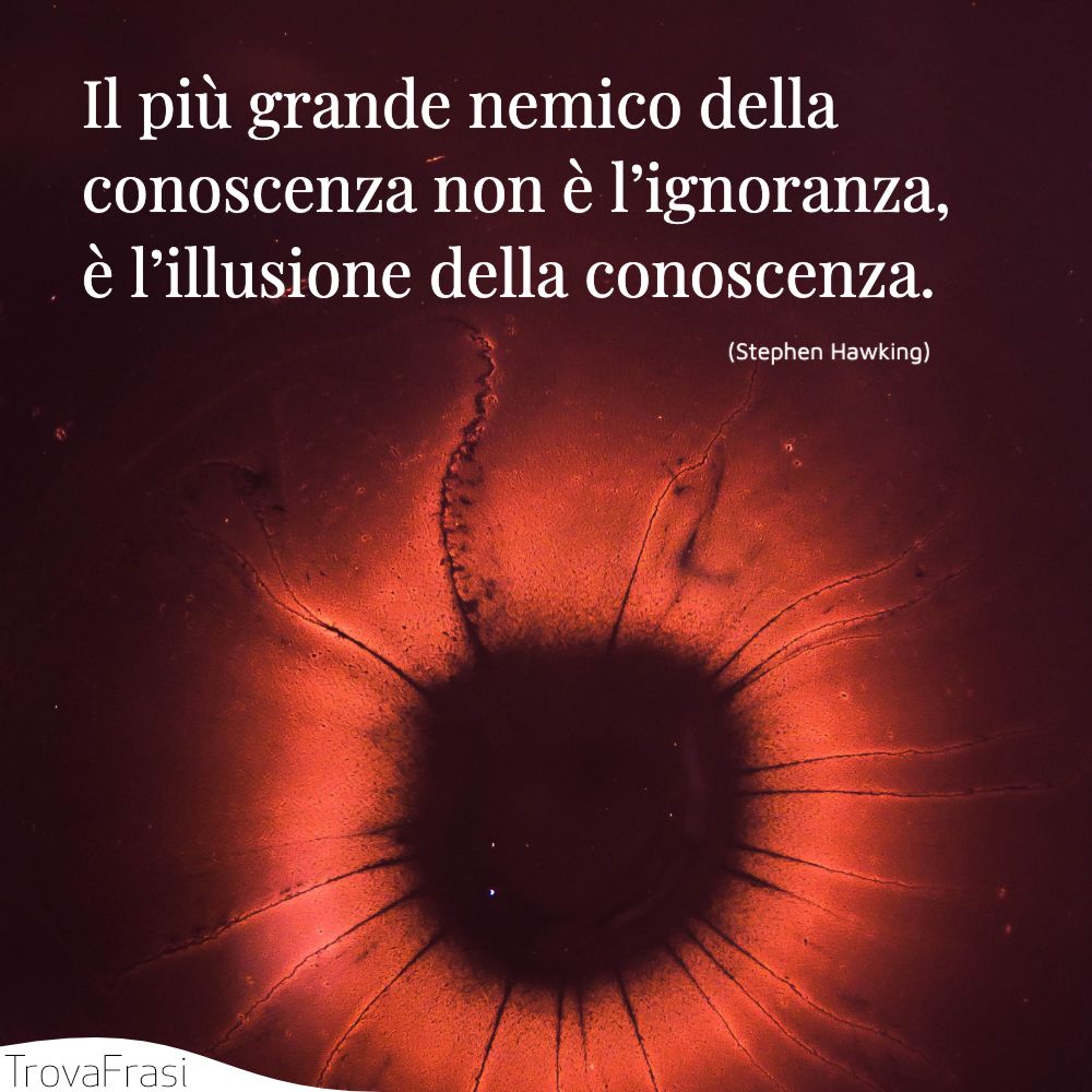Il più grande nemico della conoscenza non è l’ignoranza, è l’illusione della conoscenza.