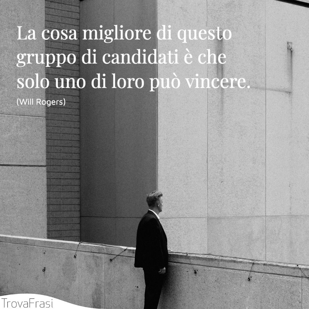 La cosa migliore di questo gruppo di candidati è che solo uno di loro può vincere.