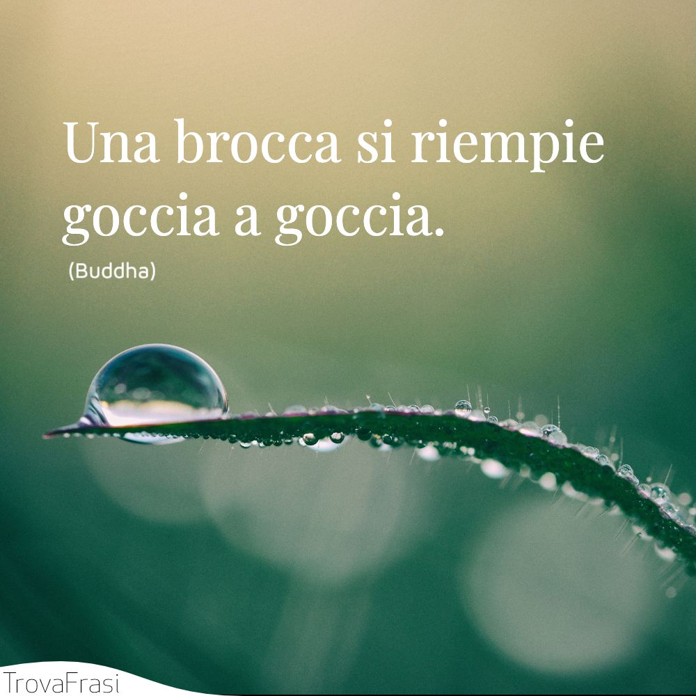 Una brocca si riempie goccia a goccia.
