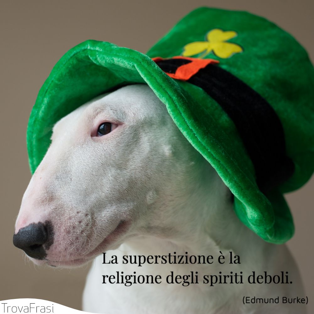 La superstizione è la religione degli spiriti deboli.