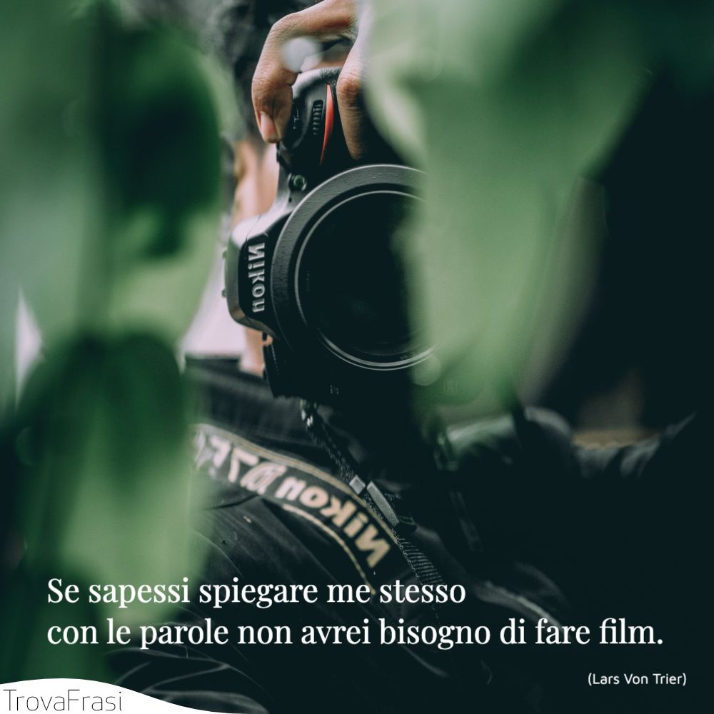 Se sapessi spiegare me stesso con le parole non avrei bisogno di fare film.