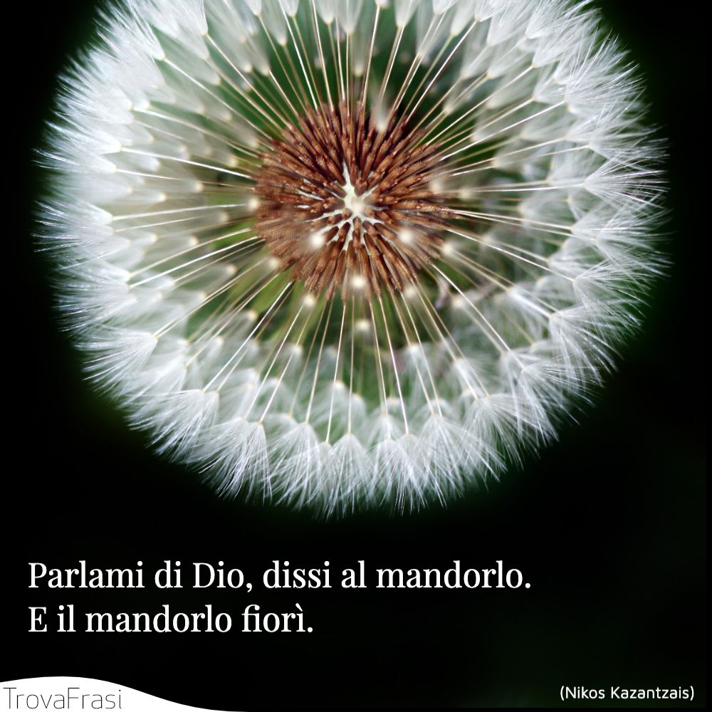 Parlami di Dio, dissi al mandorlo. E il mandorlo fiorì.