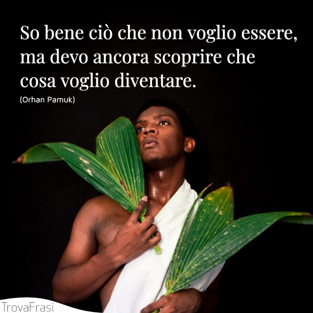 So bene ciò che non voglio essere, ma devo ancora scoprire che cosa voglio diventare.