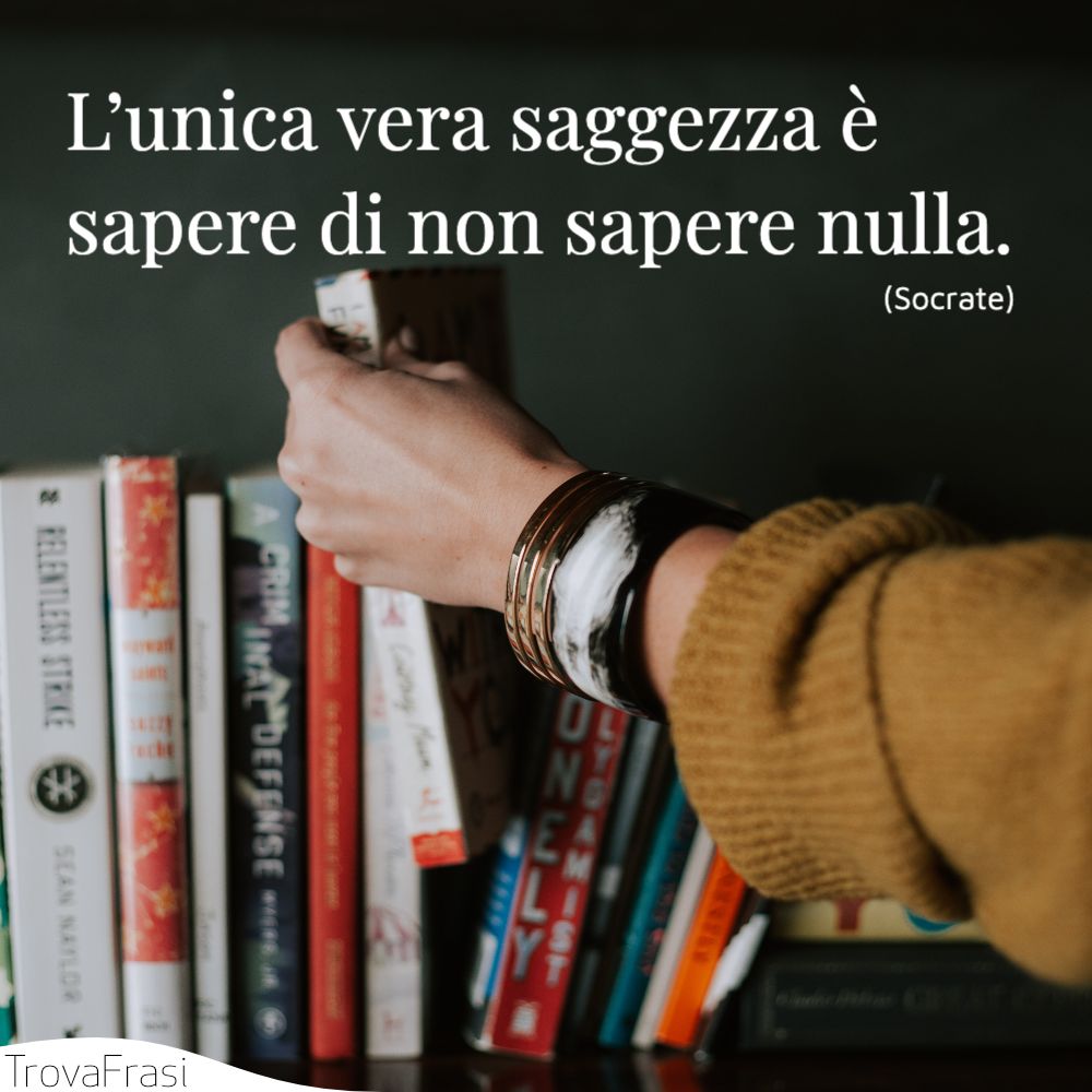 L’unica vera saggezza è sapere di non sapere nulla.