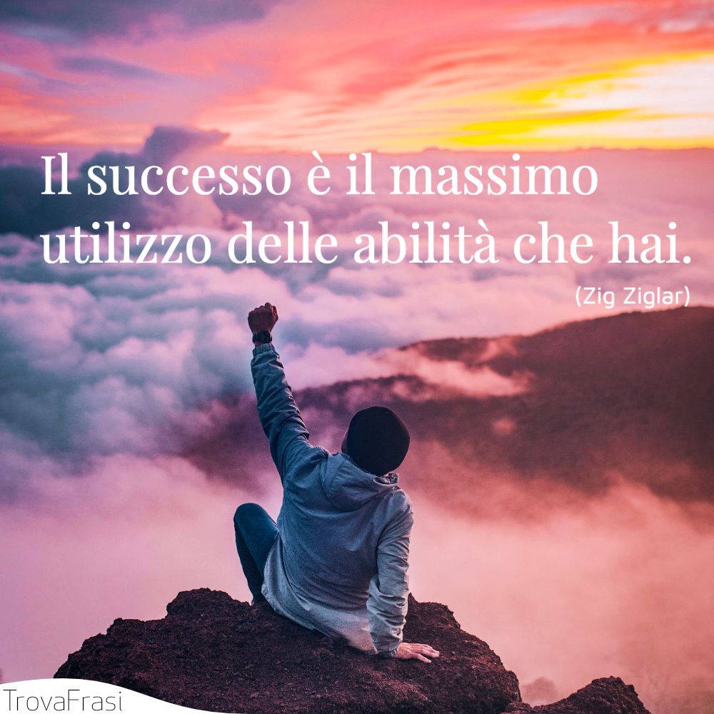 Il successo è il massimo utilizzo delle abilità che hai.