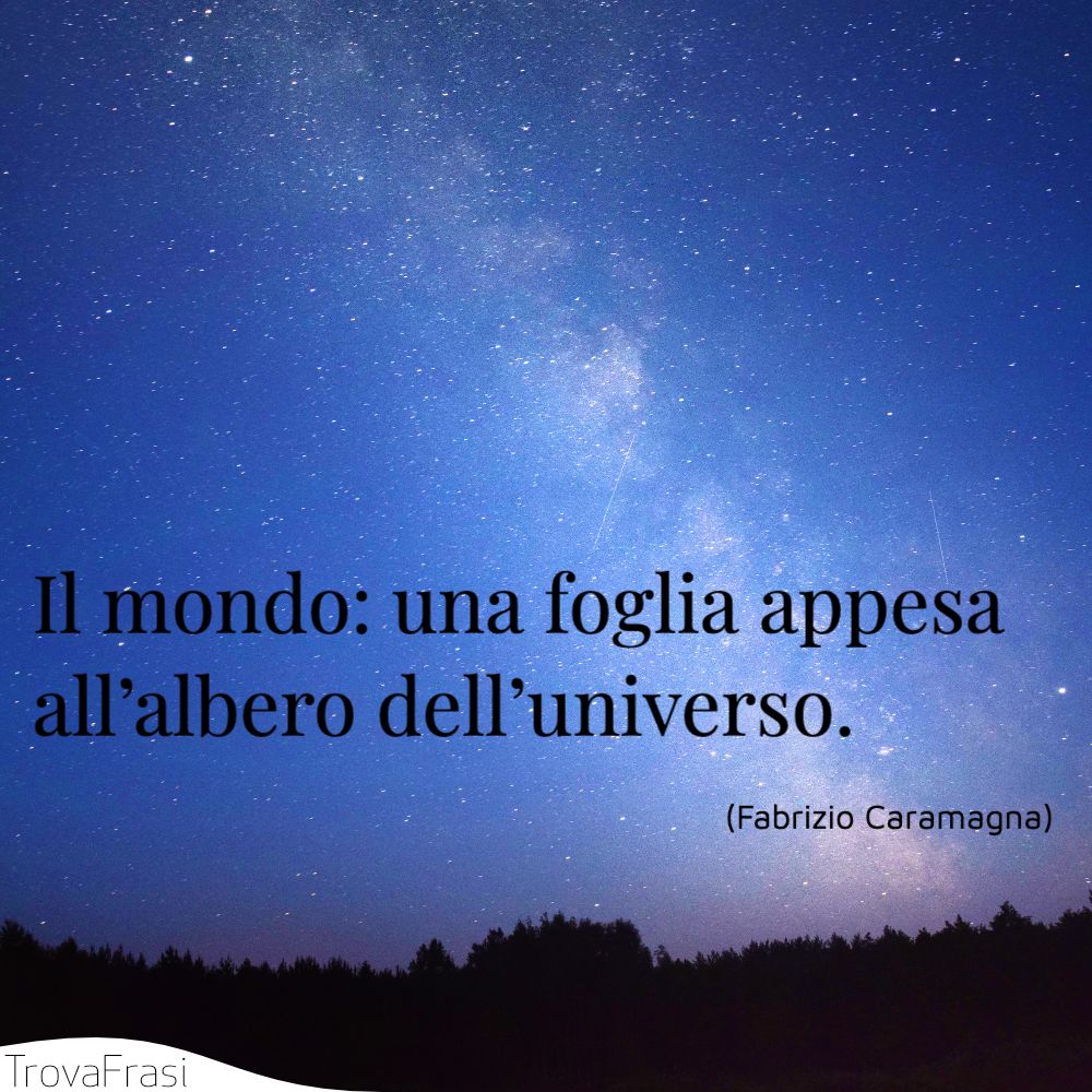 Il mondo: una foglia appesa all’albero dell’universo.