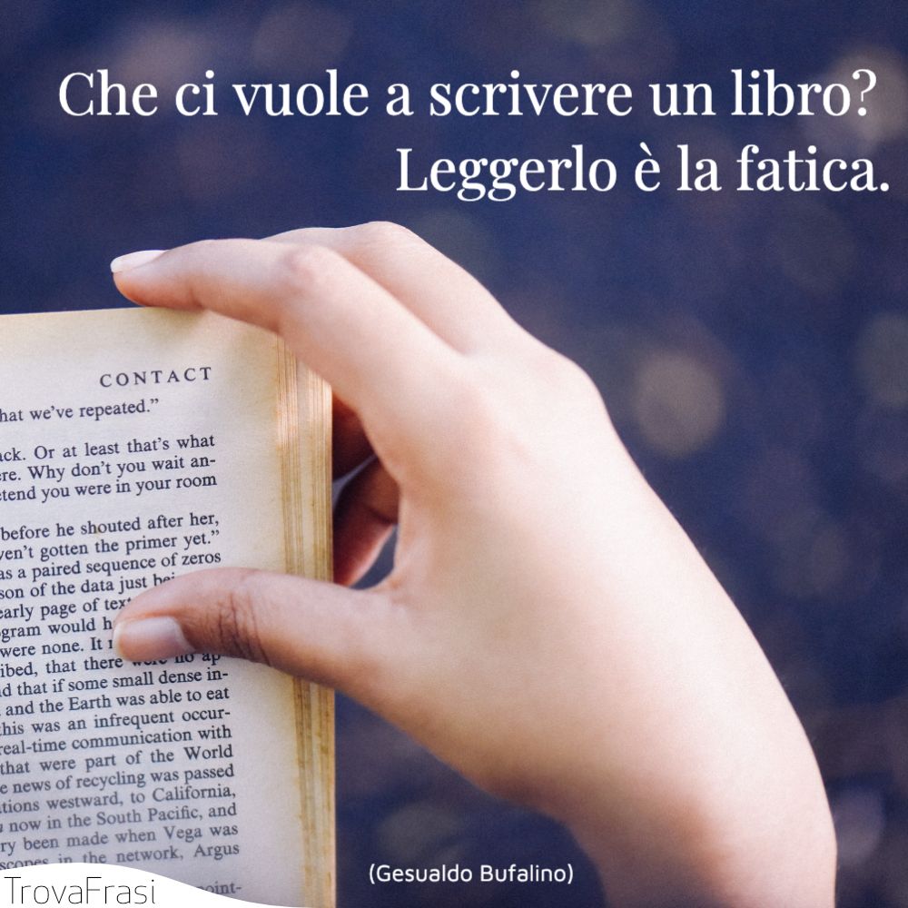 Che ci vuole a scrivere un libro? Leggerlo è la fatica.