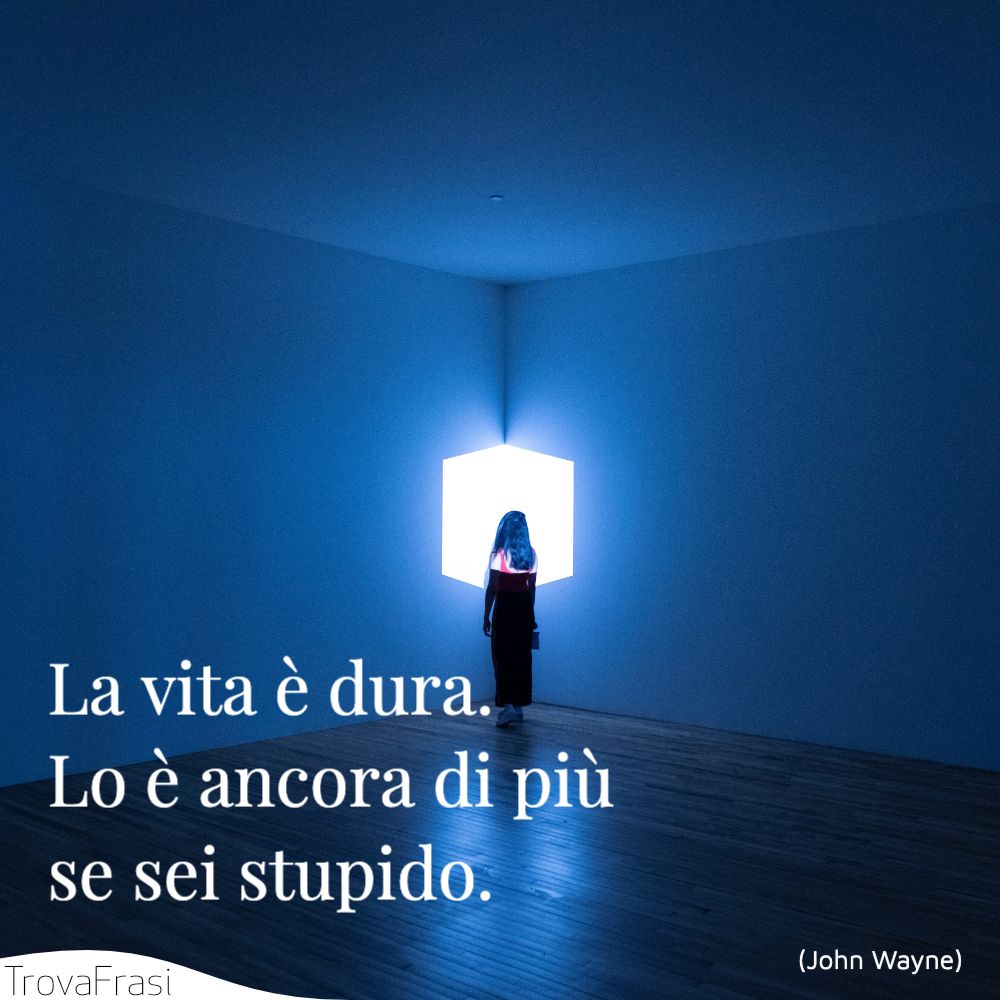 La vita è dura. Lo è ancora di più se sei stupido.