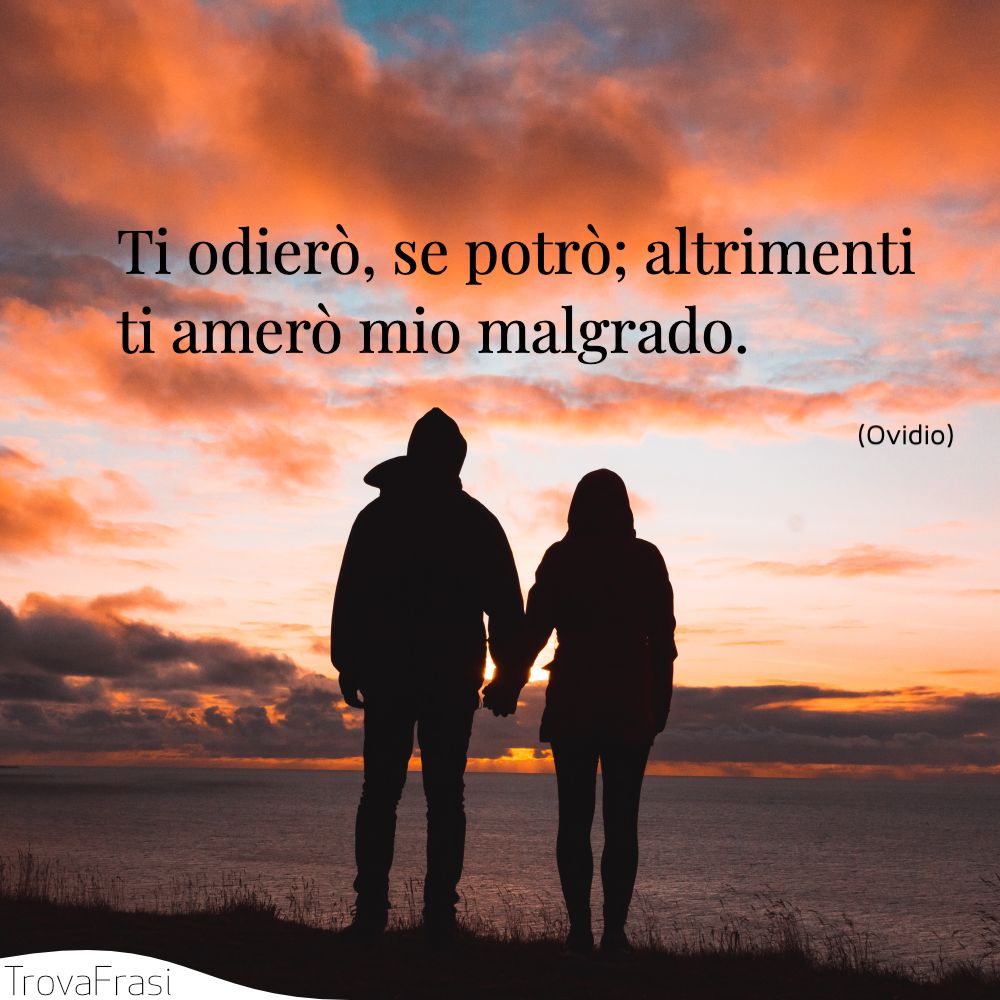 Ti odierò, se potrò; altrimenti ti amerò mio malgrado.
