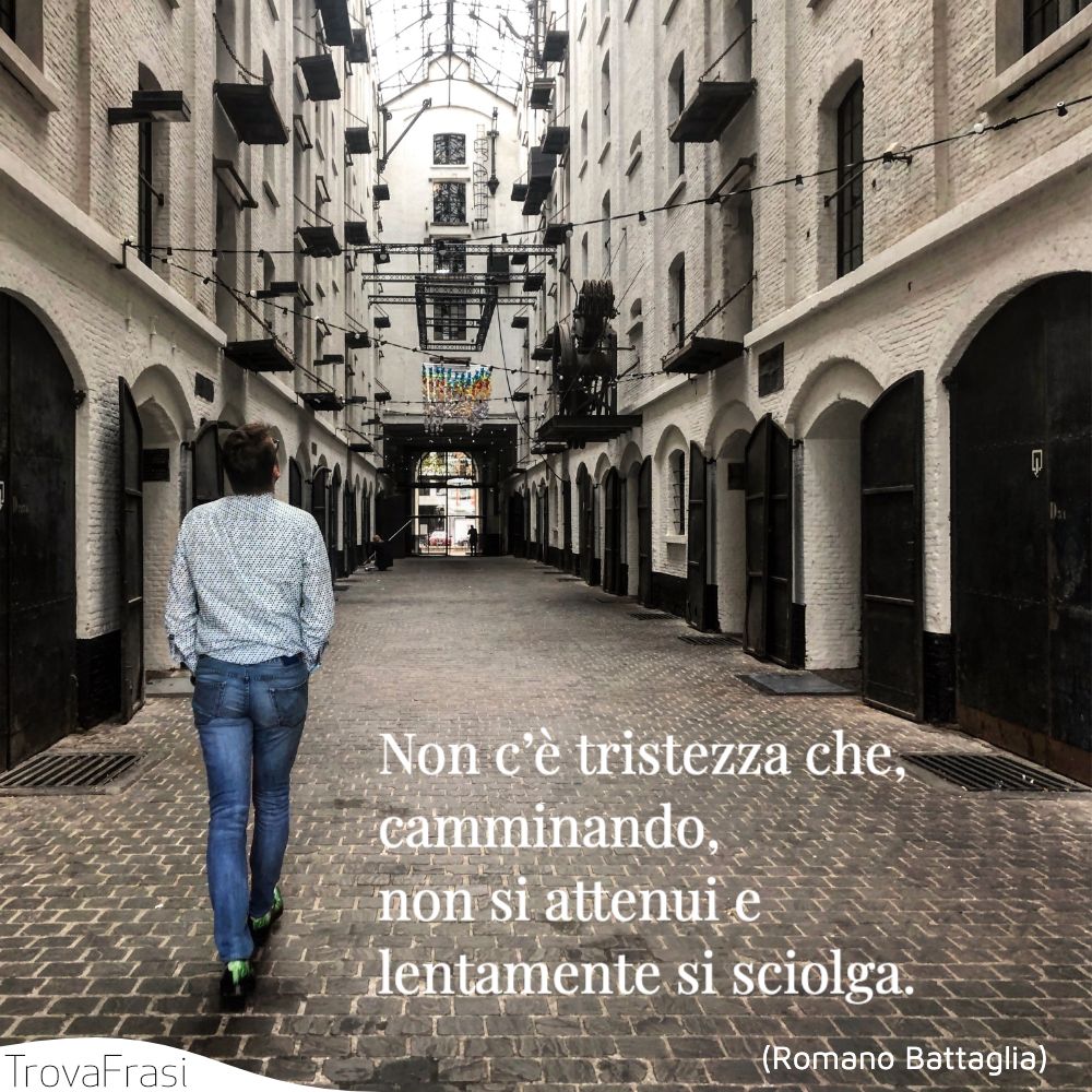 Non c’è tristezza che, camminando, non si attenui e lentamente si sciolga.