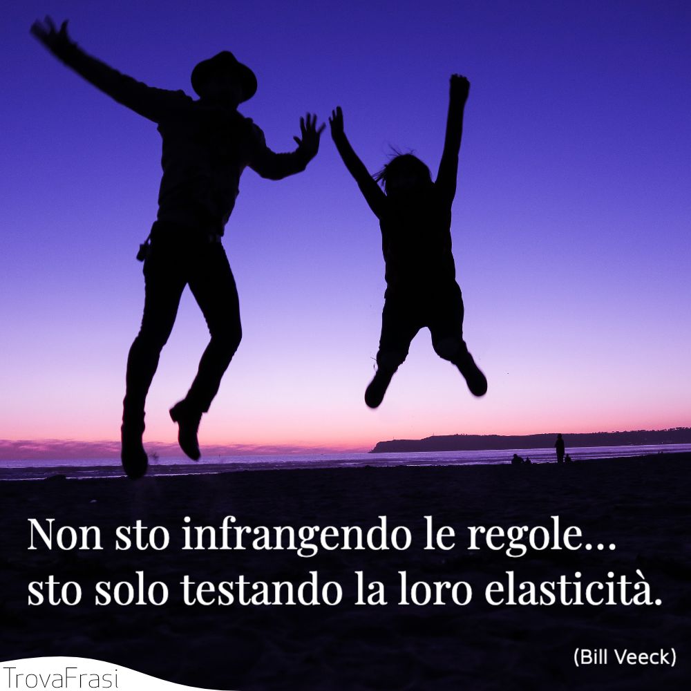 Non sto infrangendo le regole… sto solo testando la loro elasticità.