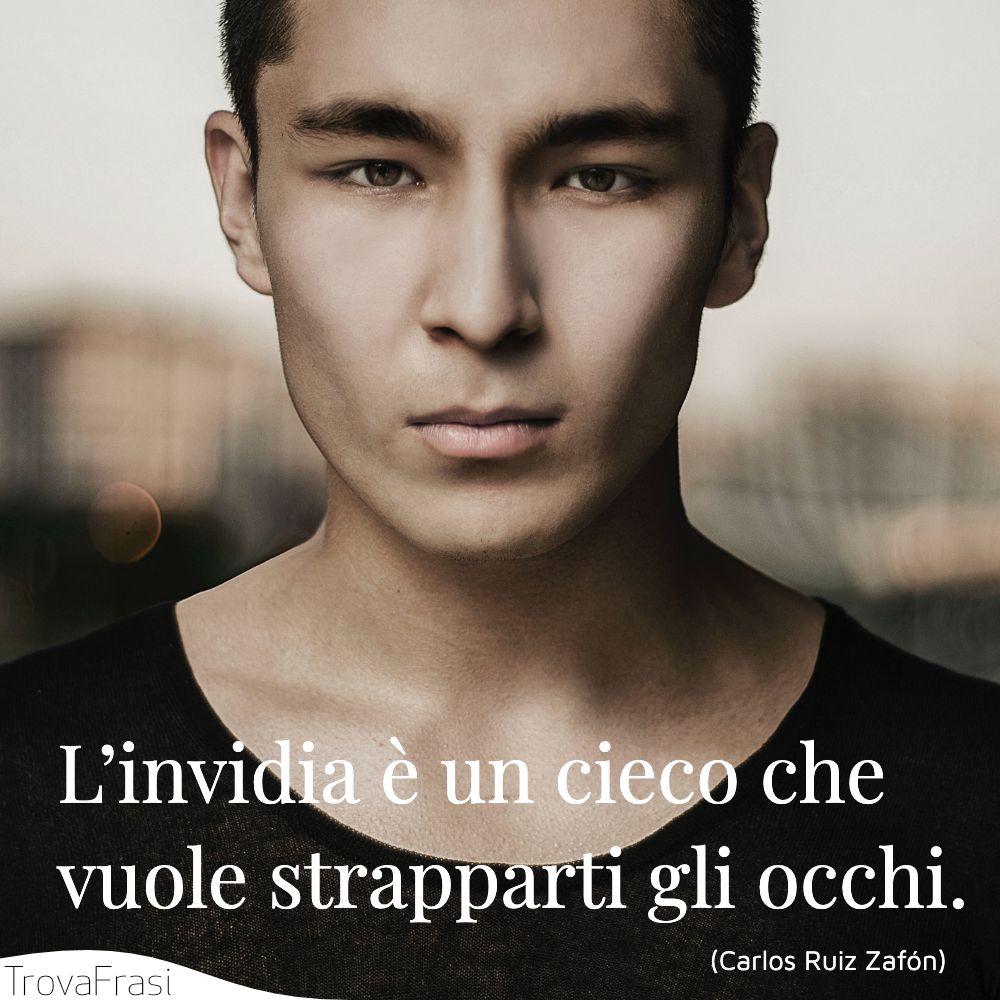 L’invidia è un cieco che vuole strapparti gli occhi.