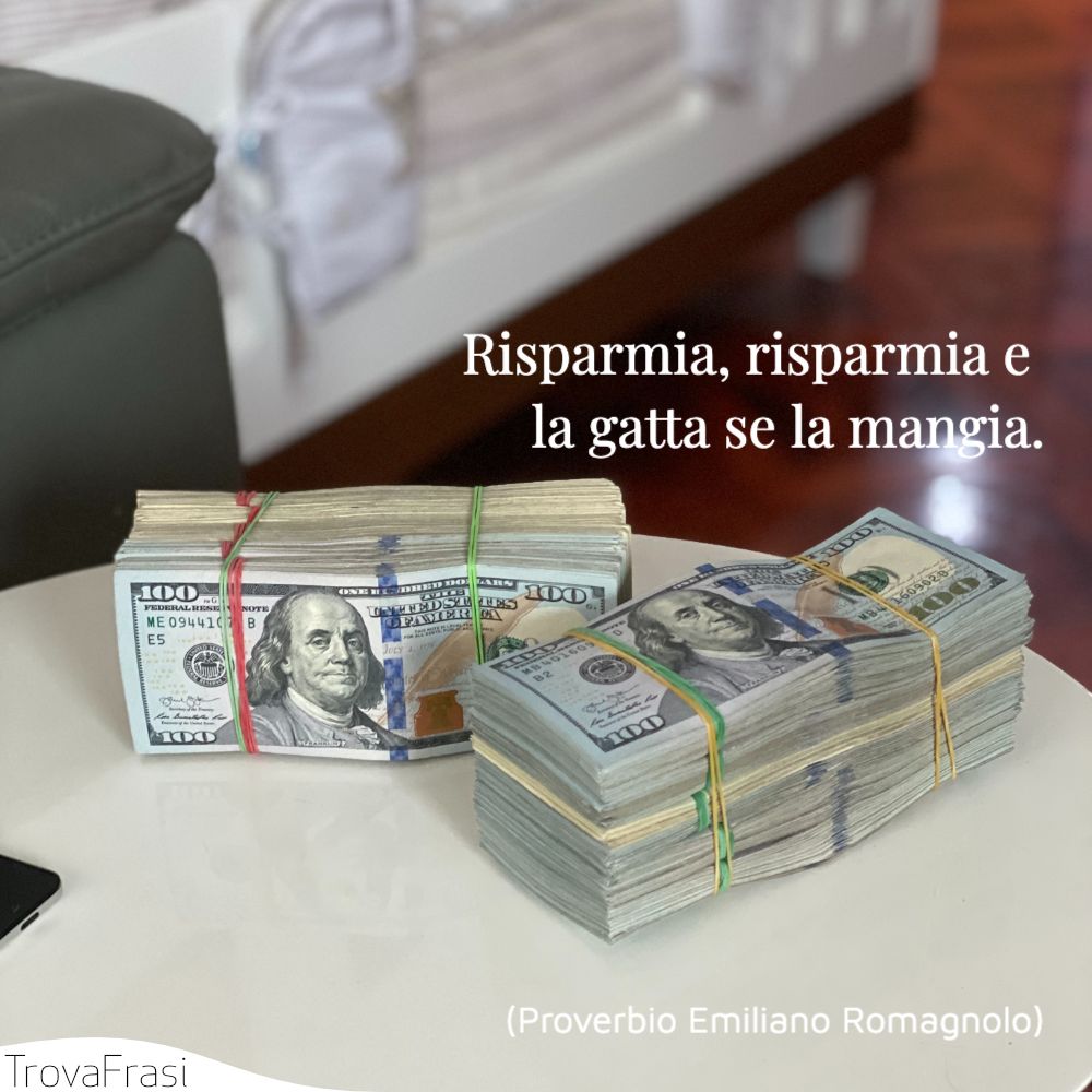 Risparmia, risparmia e la gatta se la mangia.