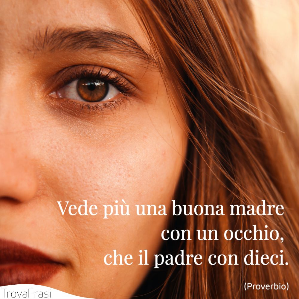 Vede più una buona madre con un occhio, che il padre con dieci.