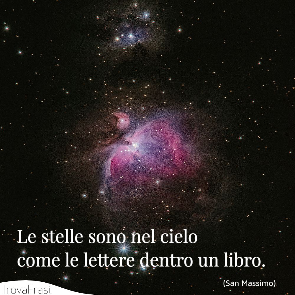 Le stelle sono nel cielo come le lettere dentro un libro.