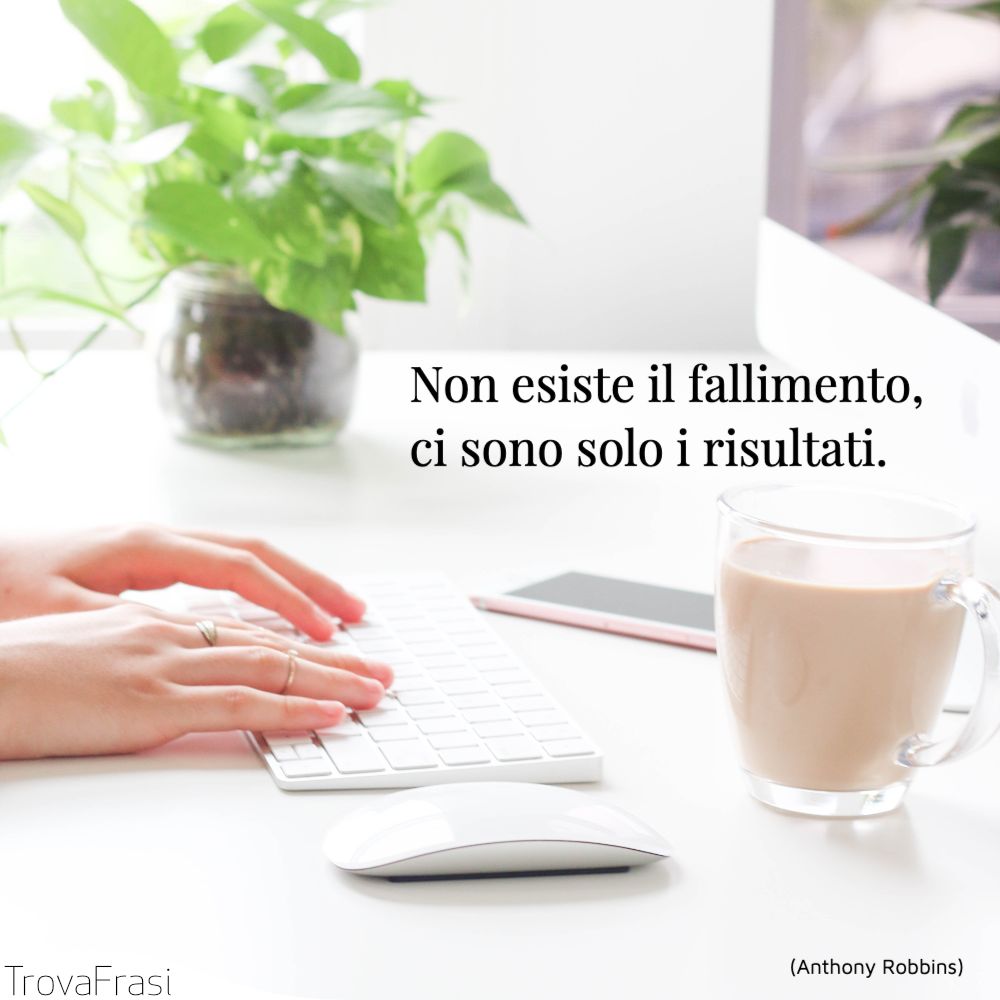 Non esiste il fallimento, ci sono solo i risultati.