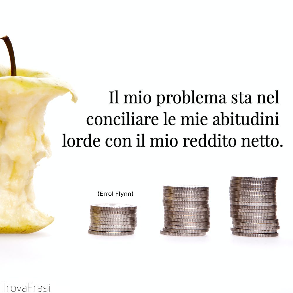 Il mio problema sta nel conciliare le mie abitudini lorde con il mio reddito netto.
