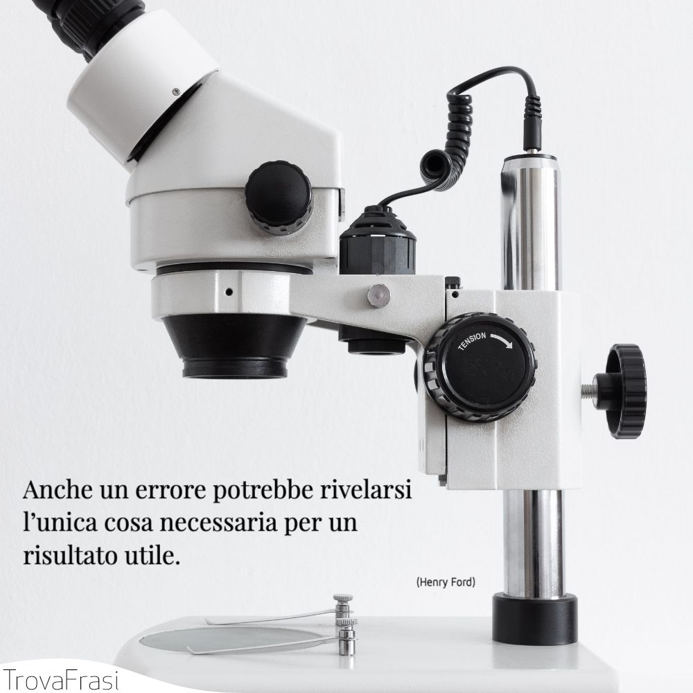Anche un errore potrebbe rivelarsi l’unica cosa necessaria per un risultato utile.