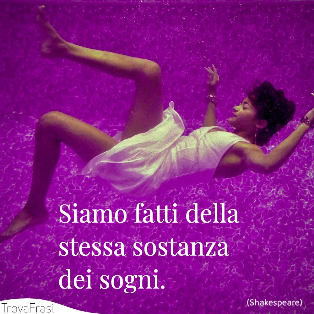 Siamo fatti della stessa sostanza dei sogni.