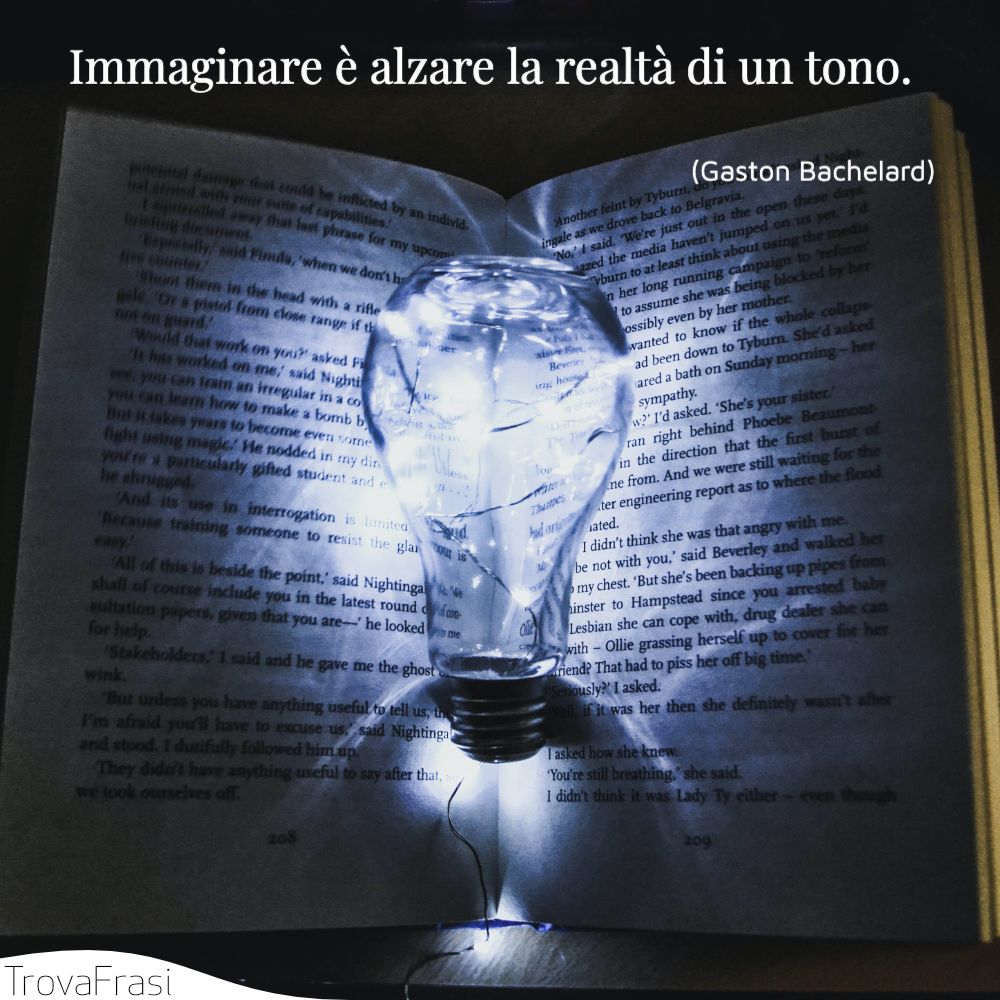 Immaginare è alzare la realtà di un tono.