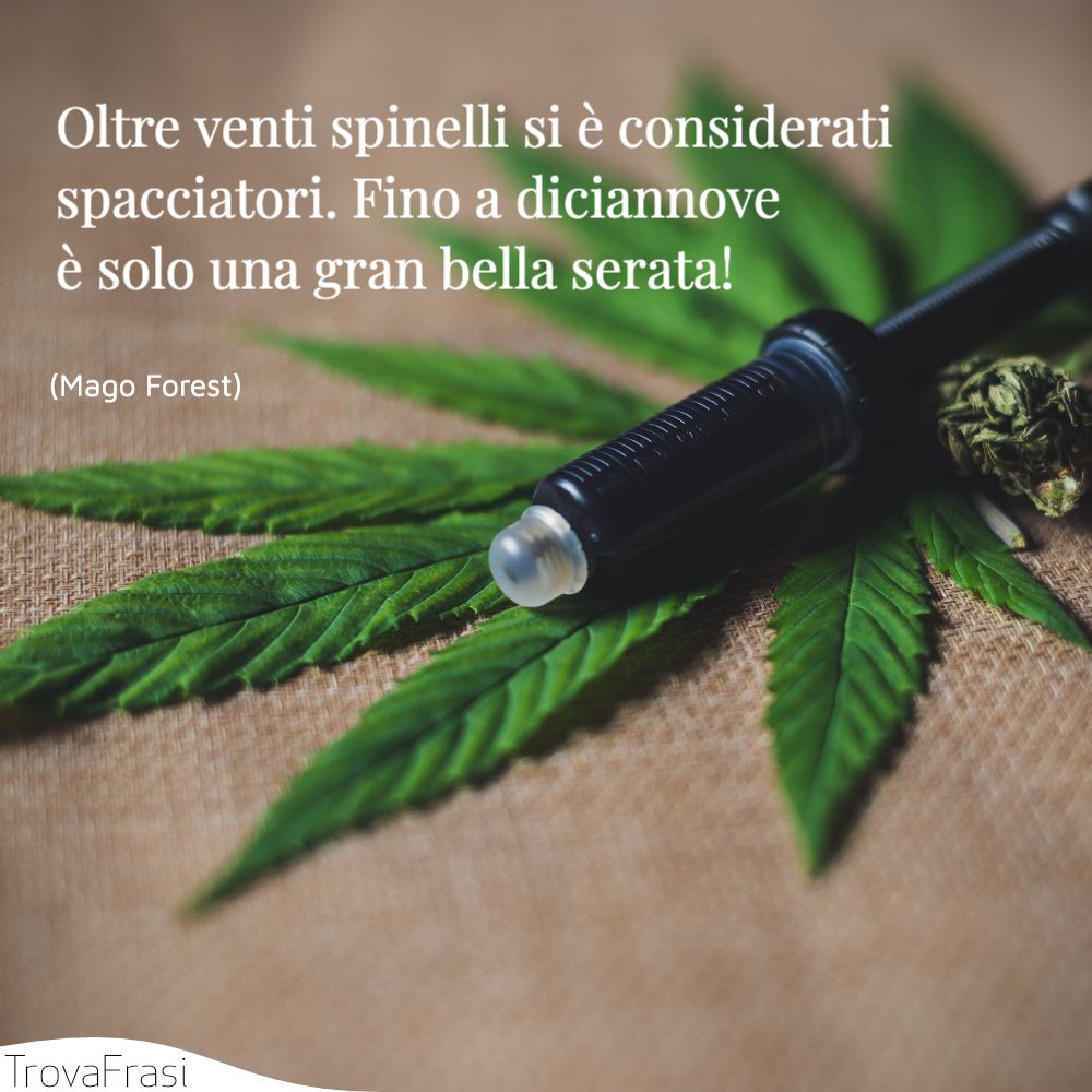 Oltre venti spinelli si è considerati spacciatori. Fino a diciannove è solo una gran bella serata!