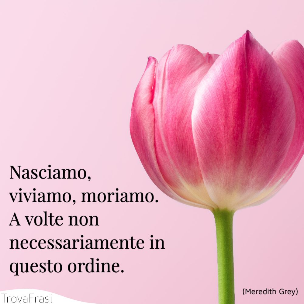 Nasciamo, viviamo, moriamo. A volte non necessariamente in questo ordine.