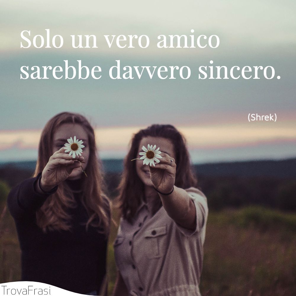 Solo un vero amico sarebbe davvero sincero.