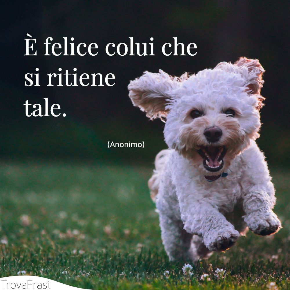 È felice colui che si ritiene tale.