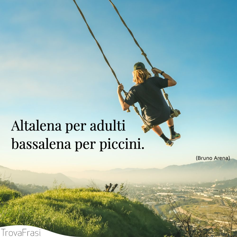 Altalena per adulti bassalena per piccini.