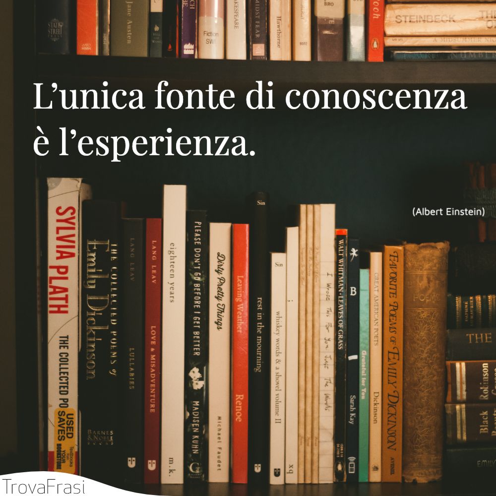 L’unica fonte di conoscenza è l’esperienza.