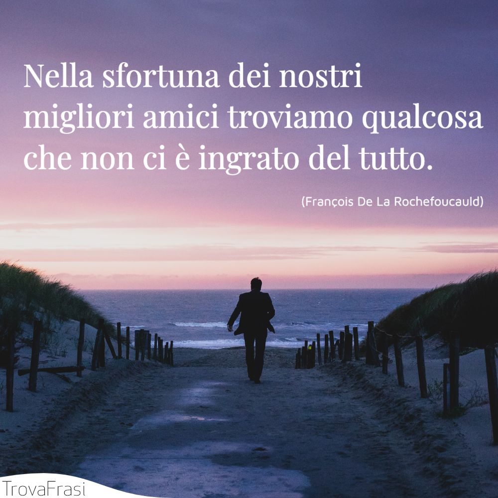 Nella sfortuna dei nostri migliori amici troviamo qualcosa che non ci è ingrato del tutto.