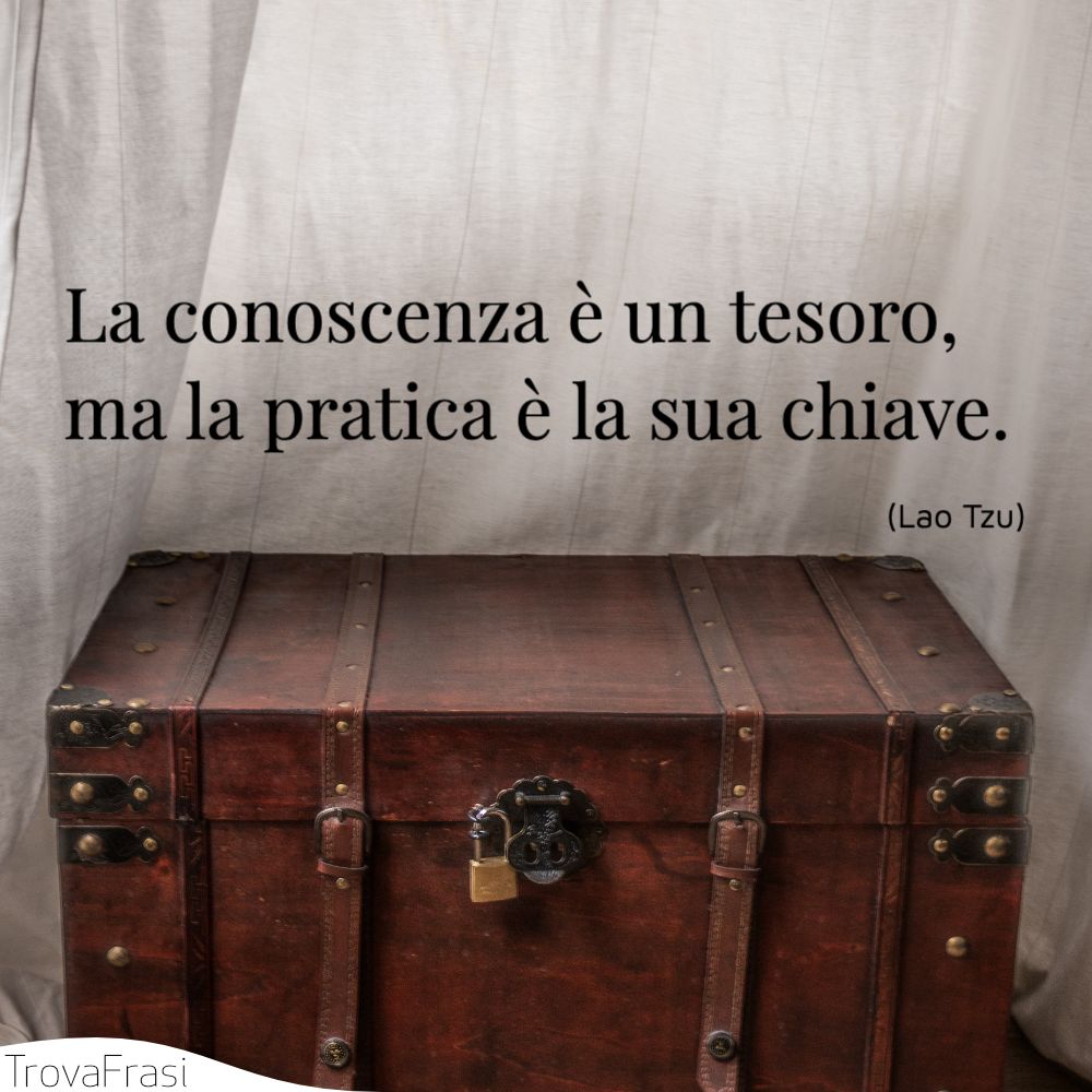 La conoscenza è un tesoro, ma la pratica è la sua chiave.