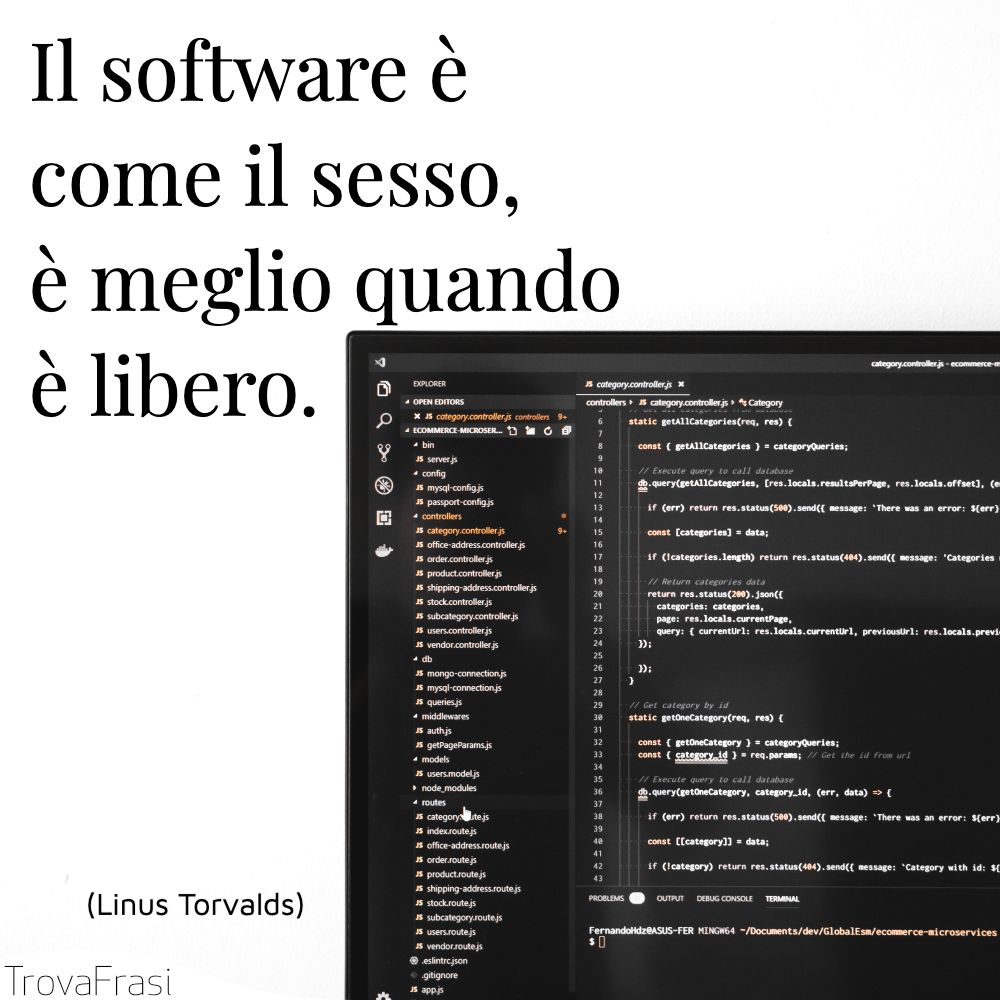 Il software è come il sesso, è meglio quando è libero.