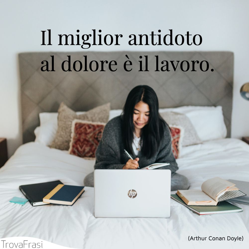 Il miglior antidoto al dolore è il lavoro.