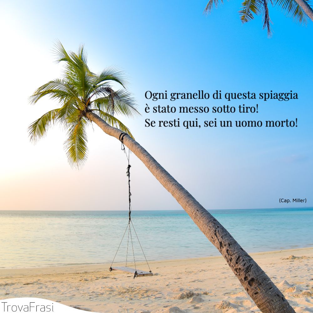 Ogni granello di questa spiaggia è stato messo sotto tiro! Se resti qui, sei un uomo morto!